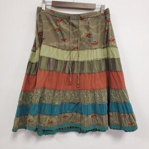 Venezia Womens Bohemian Patchwork Midi Skirt Size 18/20 Gypsy Hippie Peasant